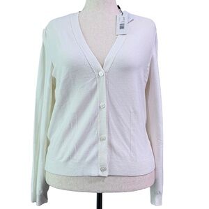 NWT Elie Tahari Button Front Cardigan — V-Neck — Ivory — XL🔥